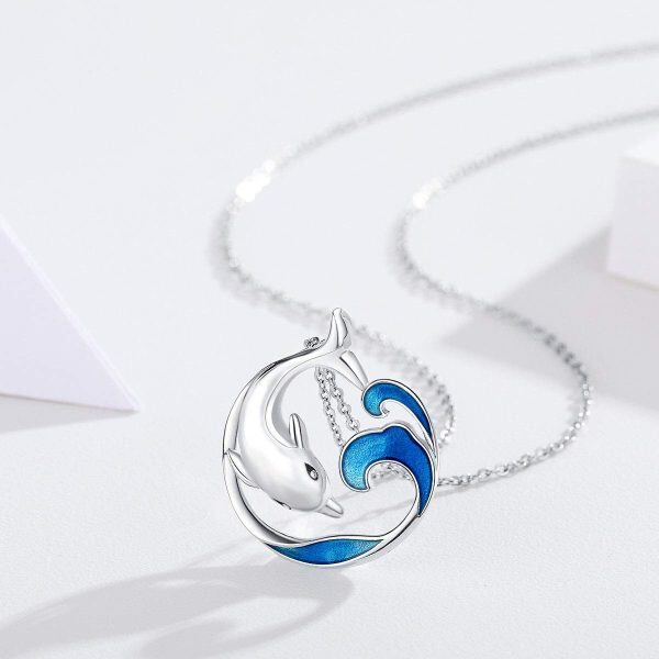 Sterling Silver Dolphin Necklace-3