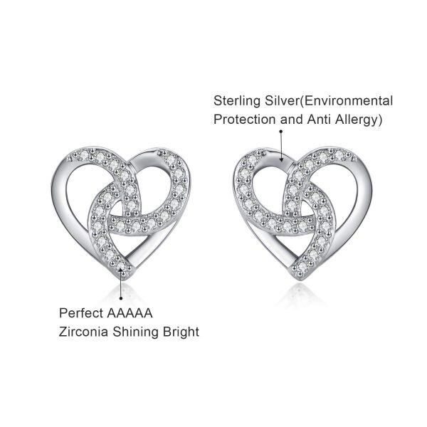 Sterling Sliver Heart Earrings-2