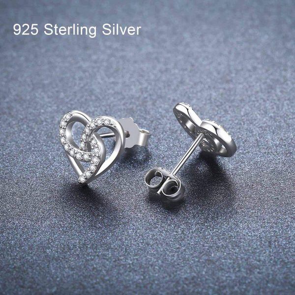 Sterling Sliver Heart Earrings-4