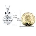wholesale 925 Sterling Silver Teddy Bear Heart Pendant Miss You Necklace Gifts for Women-0-1