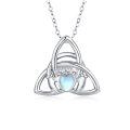 wholesale 925 Sterling Silver Moonstone Celtic Knot Claddagh Heart Pendant Necklace for Women-0-0