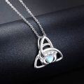 wholesale 925 Sterling Silver Moonstone Celtic Knot Claddagh Heart Pendant Necklace for Women-0-4