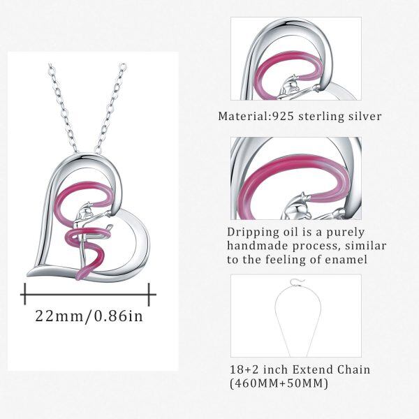 Sterling Silver Gymnastics Heart Necklace-1