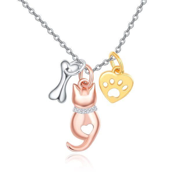 Sterling Silver Cat Necklace-0