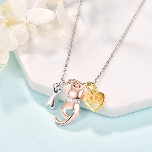 Sterling Silver Cat Necklace-1