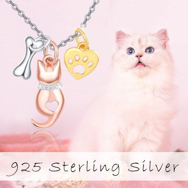 Sterling Silver Cat Necklace-3