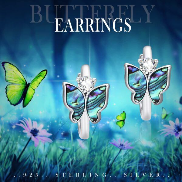 Sterling Silver Butterfly Earrings-4