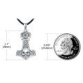 wholesale 925 Sterling Silver 925 Viking Thor's Hammer with Skull and Celtic Knots Pendant Necklace for Men-0-3