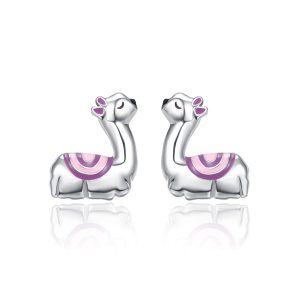 Sterling Silver Alpaca Studs Earrings-0