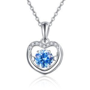 Sterling Silver Heart Pendant Necklace-0