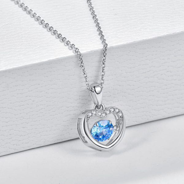 Sterling Silver Heart Pendant Necklace-2