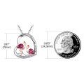 wholesale 925 Sterling Silver Pink Crystal Flamingo Heart Pendant Necklace for Women-0-2