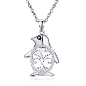 Sterling Silver Penguin Necklace-0