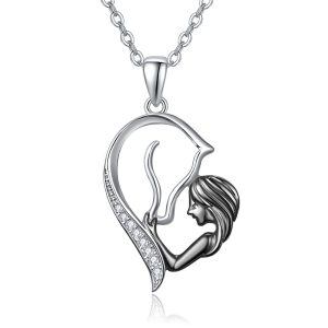 Sterling Silver Horse Necklace-0