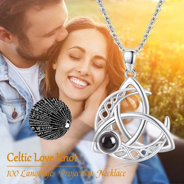 Sterling Silver Celtic Moon Necklace-1