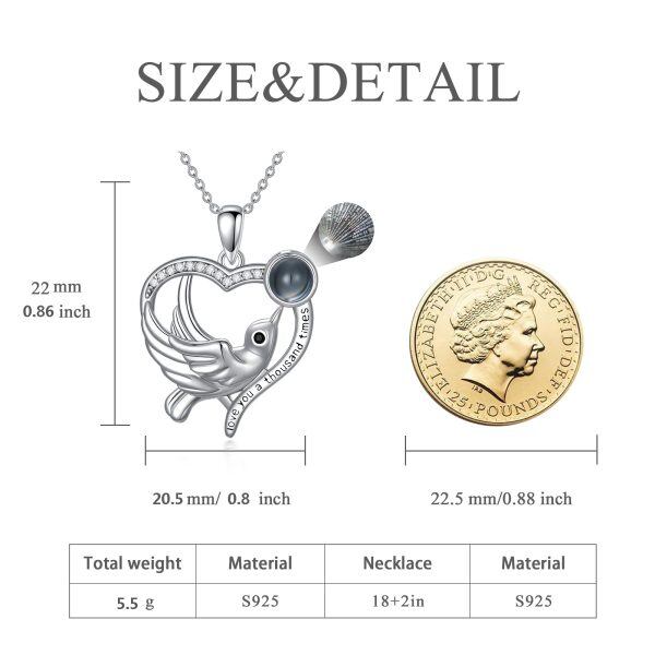 Sterling Silver Dove Heart Necklace-4