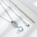 wholesale 925 Sterling Silver Star & Moon Stone Pendant Necklaces for Women -0-3
