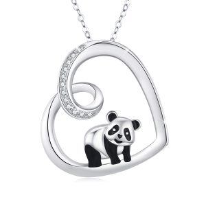 Sterling Silver Panda Necklace-0