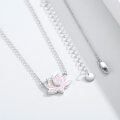 wholesale 925 Sterling Silver Pink Opal Lotus Flower Pendant Necklace Yoga s for Women and Moms-0-4