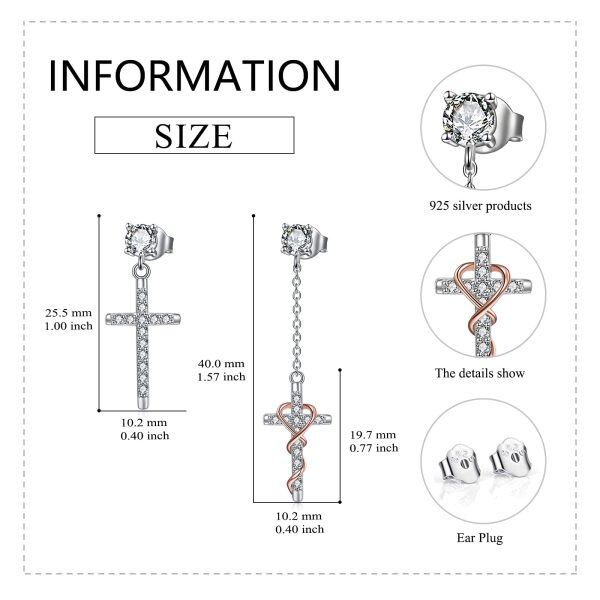 Sterling Silver Cross Earrings-4