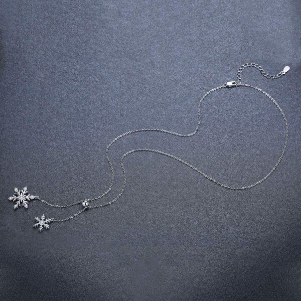 Sterling Silver Snowflake Necklace-3