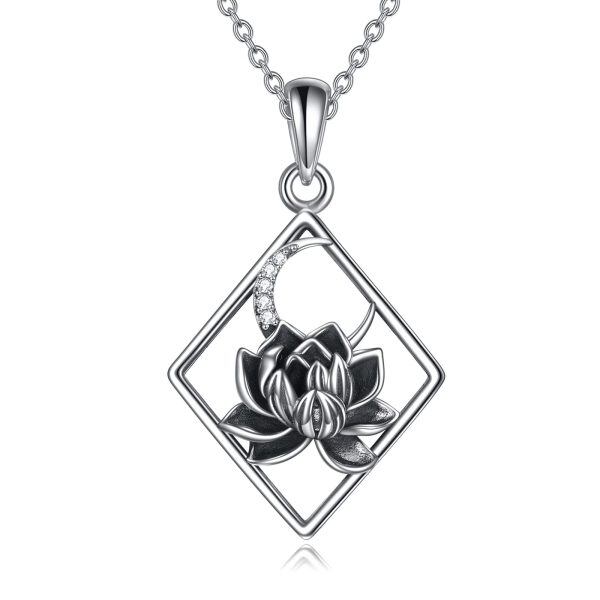 Sterling Silver Lotus Necklace-0