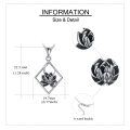 wholesale 925 Sterling Silver Cubic Zirconia Cut Lotus Flower Pendant Necklace for Women-0-2