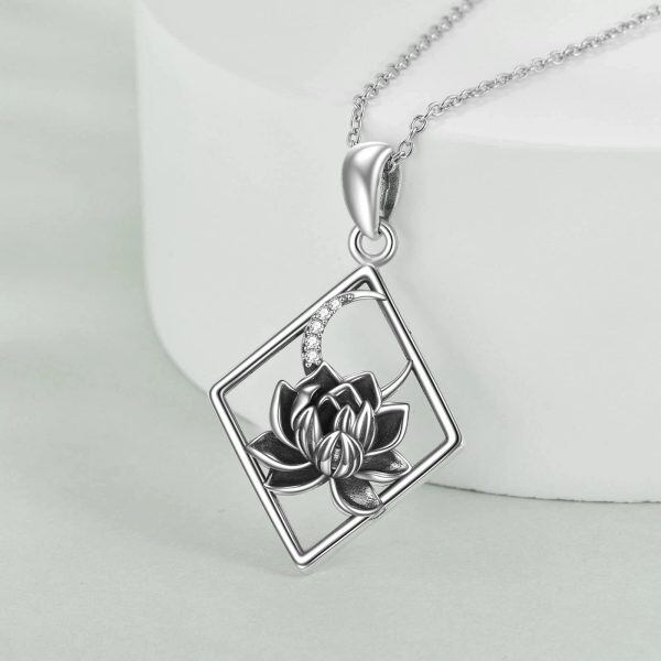 Sterling Silver Lotus Necklace-4