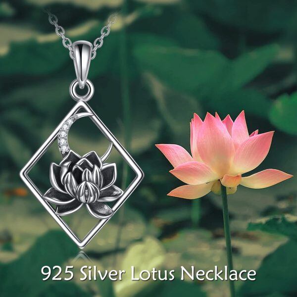 Sterling Silver Lotus Necklace-5