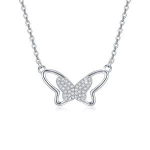 Sterling Silver Butterfly Necklace-0