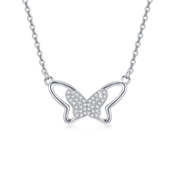 Sterling Silver Butterfly Necklace-0