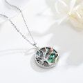 wholesale 925 Sterling Silver & Rose Gold Plated Abalone Shell Tree of Life Hummingbird Pendant Necklace for Women-0-5