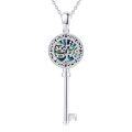 wholesale 925 Sterling Silver Abalone Shell Tree of Life Key Pendant Necklace for Women-0-0