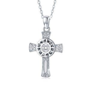 Sterling Silver Cross Celtic Necklace-0