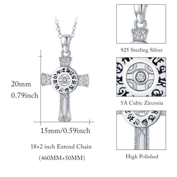 Sterling Silver Cross Celtic Necklace-1