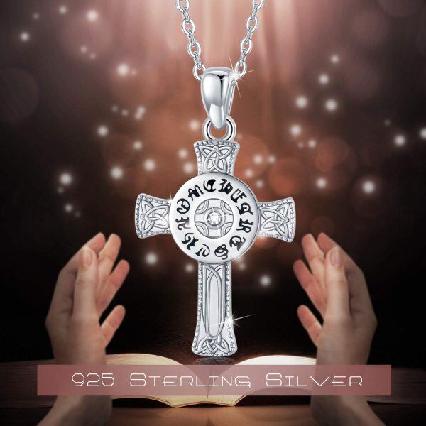 Sterling Silver Cross Celtic Necklace-2