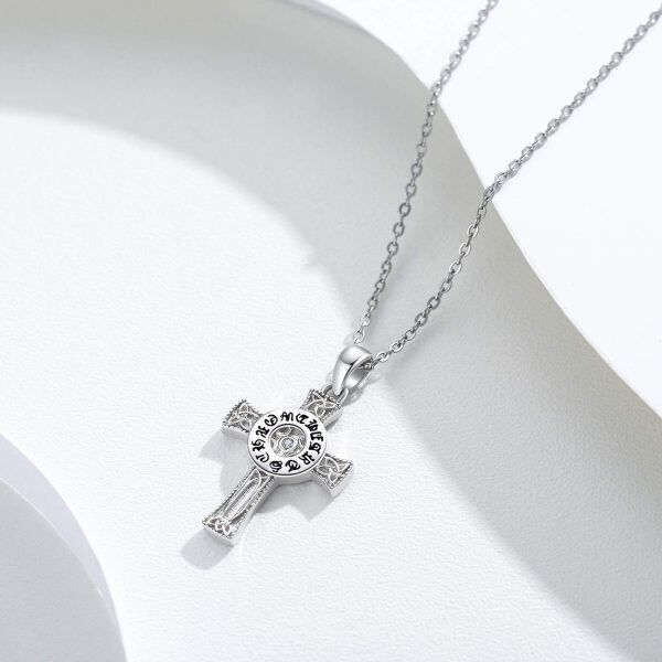 Sterling Silver Cross Celtic Necklace-6