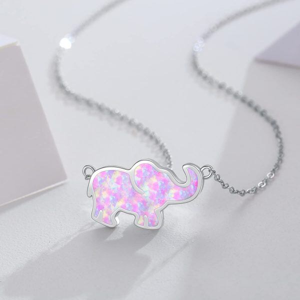 Sterling Sliver Elephant Necklace-2