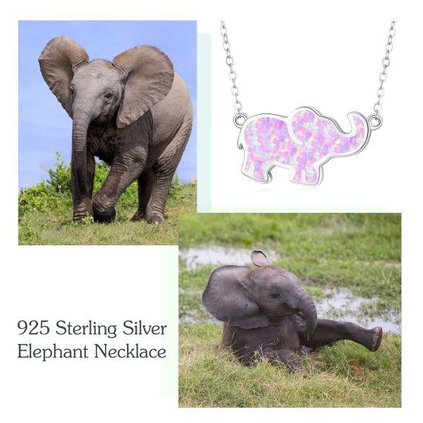 Sterling Sliver Elephant Necklace-5