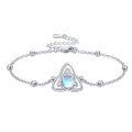 wholesale 925 Sterling Silver Celtic Knot Charm Bracelet with Blue Stone for Women-0-0