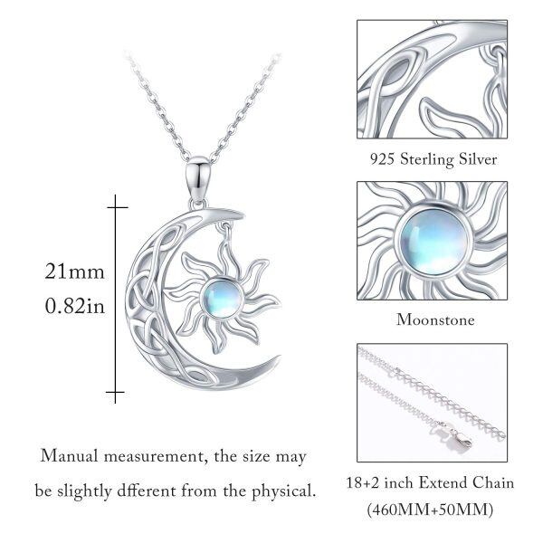 Sterling Silver Moon Sun Necklace-1