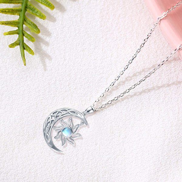 Sterling Silver Moon Sun Necklace-2