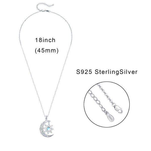 Sterling Silver Moon Sun Necklace-5