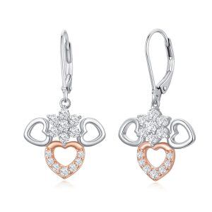 Sterling Silver Heart Earrings-0