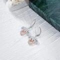 wholesale 925 Sterling Silver Heart-Shaped Dangle Earrings with Cubic Zirconia and Rose Gold Accents-0-4