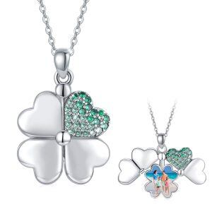 Sterling Silver Four Leaf Clover Necklace-0