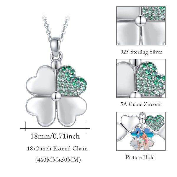 Sterling Silver Four Leaf Clover Necklace-1