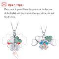 wholesale 925 Sterling Silver Green Crystal Heart & Photo Frame 4-Leaf Clover Pendant Necklaces for Women-0-2