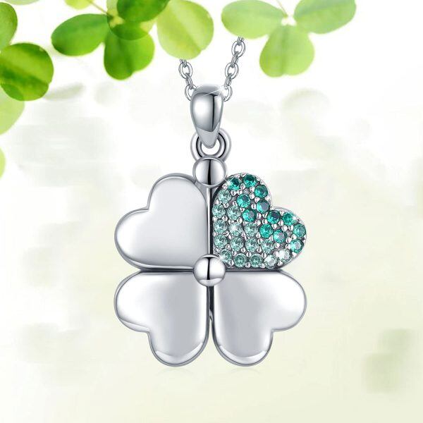 Sterling Silver Four Leaf Clover Necklace-5