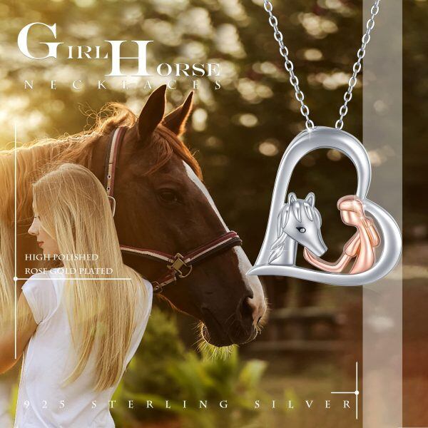 Sterling Silver Horse And Girls Heart Earrings-5